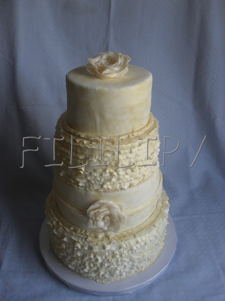 Svatební dort zlato+bílá